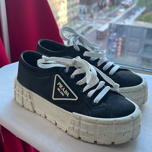 Prada Double Wheel Nylon Gabardine Sneakers